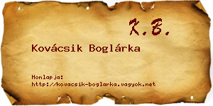 Kovácsik Boglárka névjegykártya